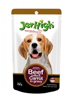 تصویر تشویقی سگ با طعم گوشت گاو کباب شده و هویج در آب گوشت JerHigh
