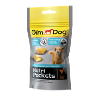 تصویر غذای تشویقی مغزدار GimDog مدل Nutri Pockets با طعم مرغ برای استحکام استخون ها