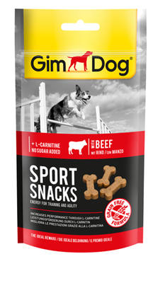 تصویر اسنک تشویقی گوشت گوساله GimDog مدل SportSnack مناسب برای سگ های بالغ