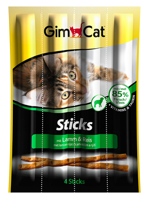 تصویر استیک تشویقی بره و برنج Gimcat - بسته 4 عددی