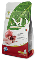 تصویر غذای خشک N&D بدون غلات مخصوص بچه گربه حاوی مرغ و انار 300 گرم