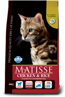 تصویر غذای خشک گربه بالغ MATISSE با طعم مرغ و برنج - 400 گرم