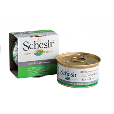تصویر کنسرو Schesir مخصوص گربه با طعم فیله مرغ