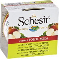 تصویر کنسرو Schesir مخصوص گربه با طعم مرغ و سیب