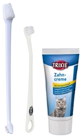 تصویر پک مسواک و خمیر دندان Trixie مخصوص گربه با طعم پنیر