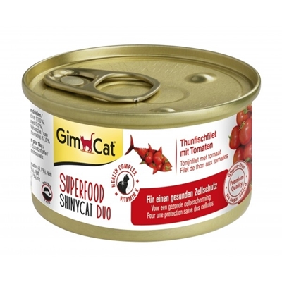 تصویر کنسرو مخصوص گربه Gimcat مدل Superfood با طعم ماهی و گوجه فرنگی - 70 گرم