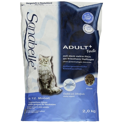 تصویر غذای خشک Sanabelle مخصوص گربه های داخل خانه مدل +Adult ماهی تازه- 400 گرم