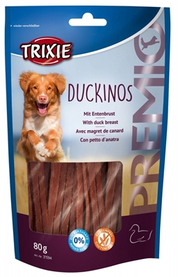 تصویر غذای تشویقی سگ Trixie مدل Duckinos تهیه شده از سینه اردک
