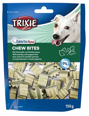 تصویر غذای تشویقی سگ Trixie مدل Chew Bites تهیه شده از جعفری و نعنا تند