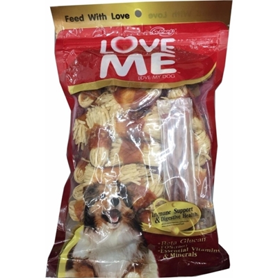 تصویر غذای تشویقی سگ LoveMe با طعم مرغ و هویج - بسته کوچک (5 عددی)