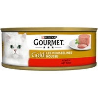 تصویر کنسرو گربه Gourmet Gold تهیه شده از گوشت گاو