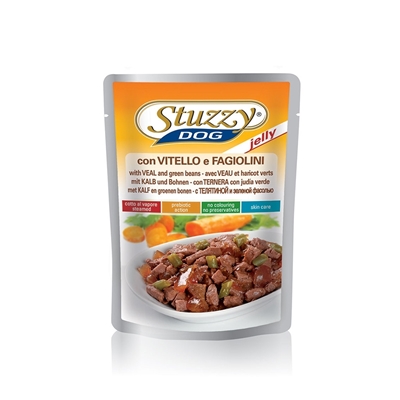 تصویر پوچ stuzzy با طعم گوشت گاو و لوبیا سبز در ژله مخصوص سگ - 100گرم