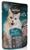 تصویر پوچ Leonardo مخصوص گربه بالغ با طعم ماهی و میگو - 85 گرم