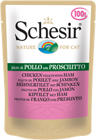 تصویر پوچ گربه Schesir با طعم مرغ و ژامبون - 100 گرم