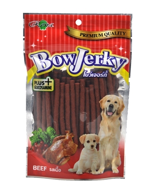 تصویر غذای تشویقی سگ Rena مدل BowJerky با طعم گوشت گاو - 250 گرمی