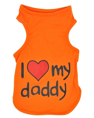 تصویر لباس سگ و گربه با طرح I Love my Daddy سایز XXL