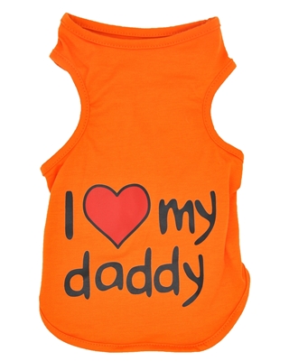 تصویر لباس سگ و گربه با طرح I Love my Daddy سایز XL