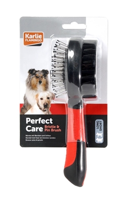 تصویر برس دو طرفه مخصوص سگ Karlie Flamingo سایز بزرگ  Bristle & Pin Brush