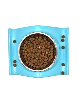 تصویر ظرف غذا مخصوص سگ و گربه - رنگ آبی روشن