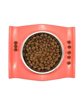 تصویر ظرف غذا مخصوص سگ و گربه - رنگ گلبهی