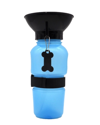 تصویر قمقمه آب همراه مخصوص سگ به همراه پمپ - رنگ آبی