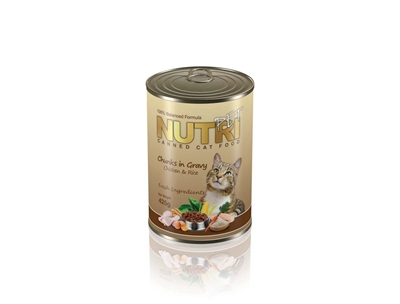 تصویر کنسرو گربه NutriPet با طعم گوشت مرغ و برنج - 425گرم