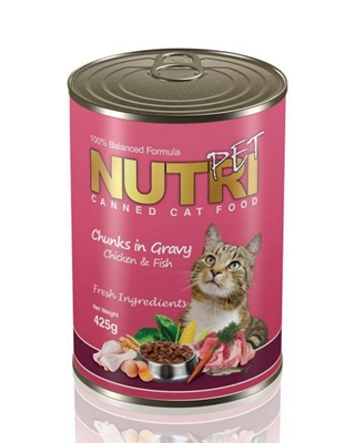 تصویر کنسرو گربه NutriPet با طعم مرغ و ماهی - 425 گرم
