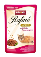 تصویر پوچ Rafine مخصوص گربه تهیه شده از گوشت گوساله و ژله گوجه فرنگی - 100 گرم
