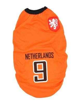 تصویر لباس سگ و گربه با طرح تیم ملی هلند سایز M