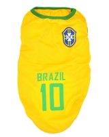 تصویر لباس سگ و گربه با طرح تیم ملی برزیل سایز XL