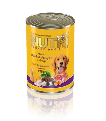 تصویر کنسرو مخصوص سگ NutriPet با طعم گوشت گاو و کدوتنبل - 425گرم