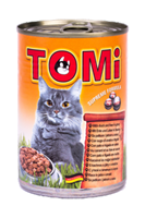 تصویر کنسرو Tomi مخصوص گربه با طعم گوشت اردک و جگر در آب گوشت - 400 گرم