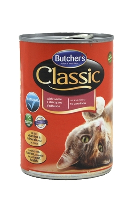 تصویر کنسرو Butchers مخصوص گربه بالغ مدل Classic با طعم گوشت شکار - 400 گرم
