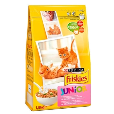 تصویر غذای خشک بچه گربه Friskies مدل Junior تهیه شده از مرغ، شیر و سبزیجات - 2 کیلوگرم