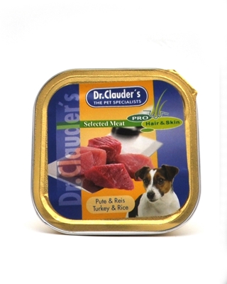 تصویر خوراک کاسه ای Dr.Clauders مخصوص سگ با طعم بوقلمون و برنج