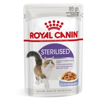 تصویر پوچ Royal Canin مدل STERILISED در ژلاتین مخصوص گربه بالغ عقیم شده - 85 گرم