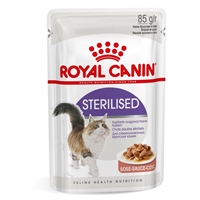 تصویر پوچ Royal Canin مدل STERILISED در آبگوشت (Gravy) مخصوص گربه بالغ عقیم شده - 85 گرم