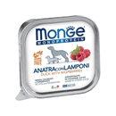 تصویر خوراک کاسه ای Monge منوپروتئین مخصوص سگ تهیه شده از گوشت اردک و تمشک - 150 گرم