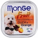 تصویر خوراک کاسه ای مخصوص سگ میوه ای Monge تهیه شده از تکه های پرتغال و گوشت اردک 100 گرم