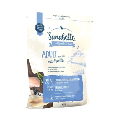 تصویر غذای خشک مخصوص گربه بالغ Sanabelle مدل Adult تهیه شده از ماهی تازه - 400 گرم