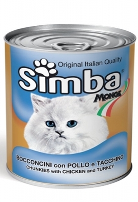 تصویر کنسرو مخصوص گربه Simba تهیه شده از گوشت مرغ و بوقلمون 820 گرم