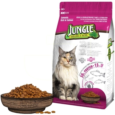 تصویر غذای خشک Jungle مخصوص گربه عقیم شده با طعم ماهی سالمون - 500 گرم