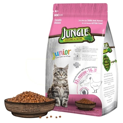 تصویر غذای خشک مخصوص بچه گربه Jungle با طعم مرغ - 500 گرم