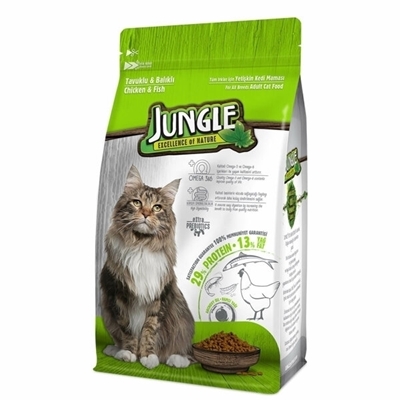 تصویر غذای خشک Jungle مخصوص گربه بالغ با طعم مرغ و ماهی - 1.5 کیلوگرم