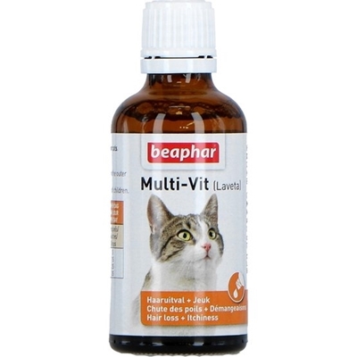 تصویر  شربت مولتی ویتامین ,و تورین Beaphar  مدل Multi-Vit مخصوص گربه - 50mil