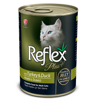 تصویر  کنسرو گربه +Reflex با طعم بوقلمون و اردک 400 گرم