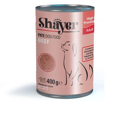 تصویر  کنسرو Shayer مخصوص سگ بالغ تهیه شده از گوشت گوساله 400 - گرم