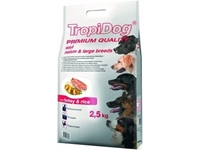 تصویر  غذای خشک TropiDog مخصوص سگ بالغ نژاد کوچک با طعم بوقلمون و برنج 2.5 کیلوگرم