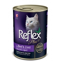 تصویر  کنسرو گربه +Reflex با طعم گوشت گوساله و جگر 400 گرم