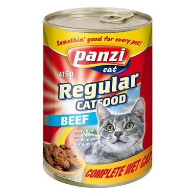 تصویر  کنسرو Panzi مدل Regular Cat مخصوص گربه با طعم گوشت گوساله 415 گرم